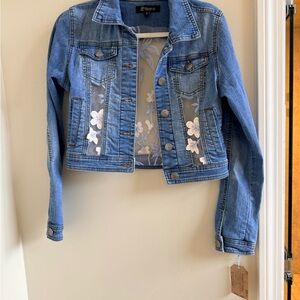 Express Blue Jean Jacket with Floral Mesh